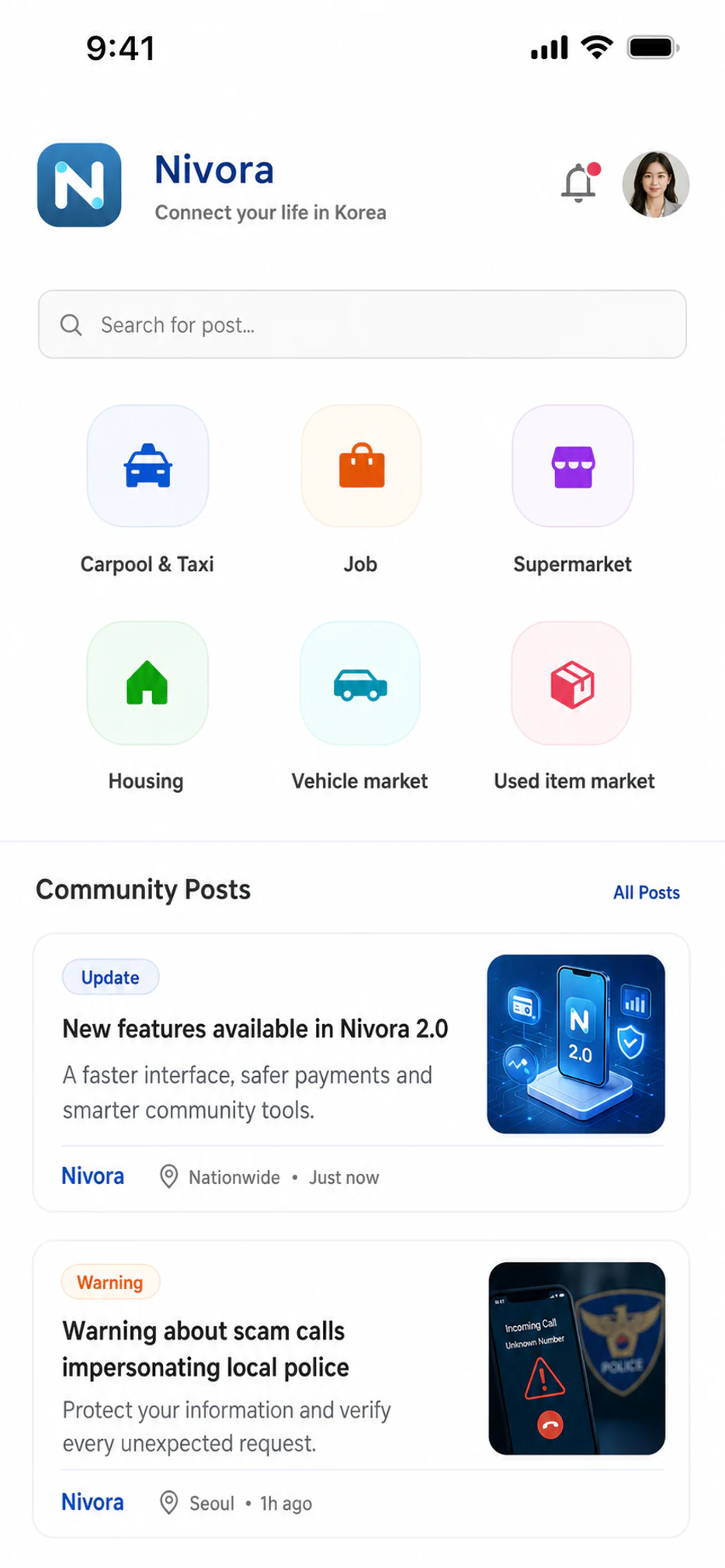 Thiết kế UX/UI cho SoftBuild Giao diện app Nivora Connect góc phải