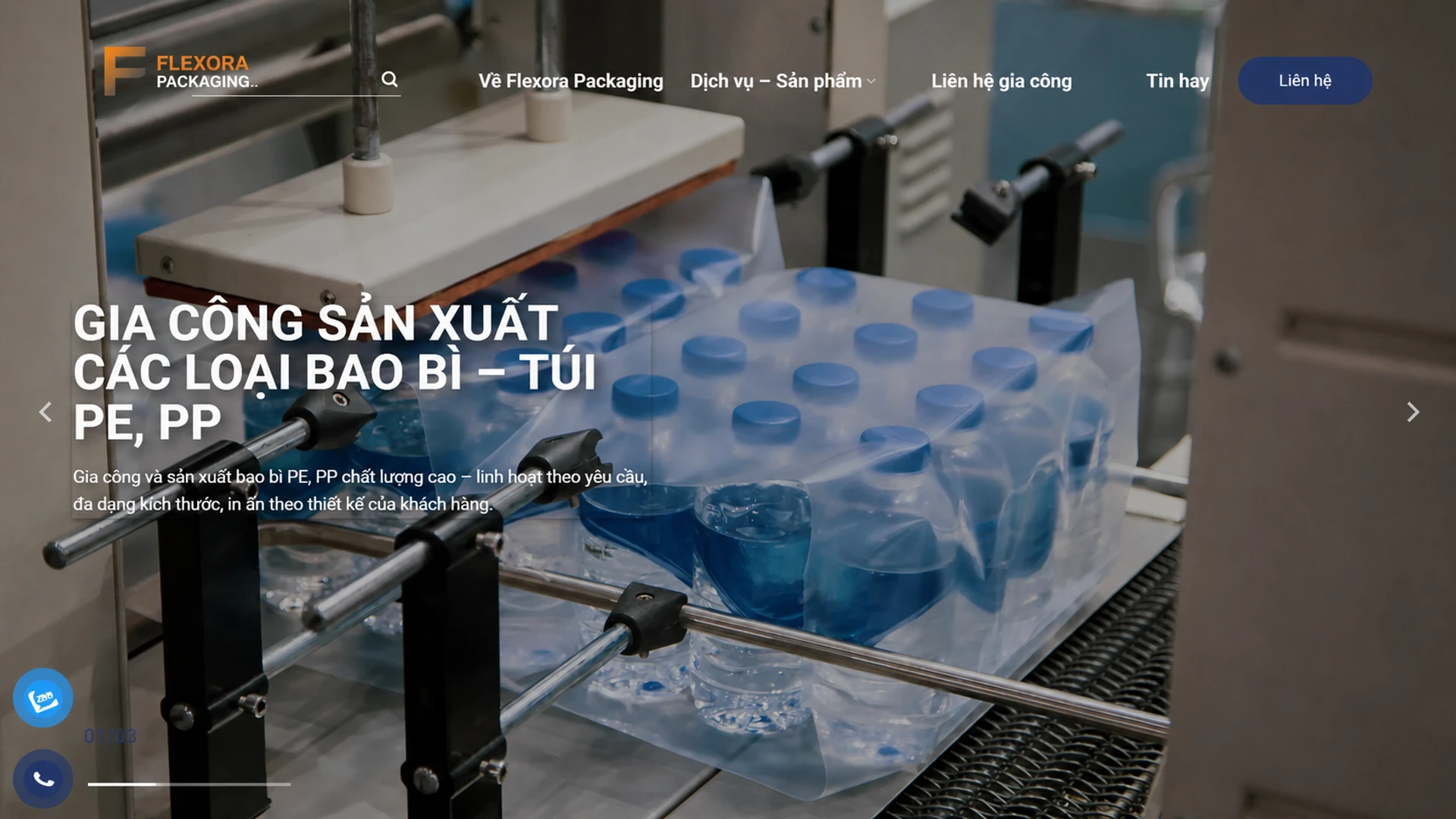 Giao diện website dự án mẫu 1 - Thiết kế bởi SoftBuild