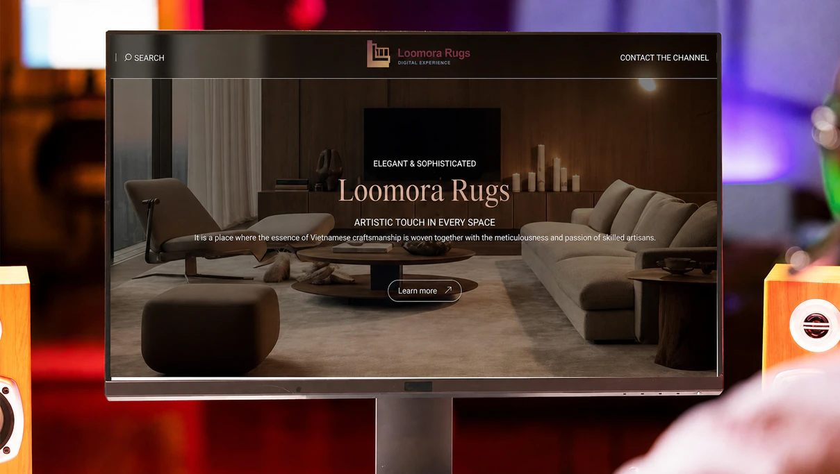 Giao diện trang chủ Loomora Rugs – Case study
